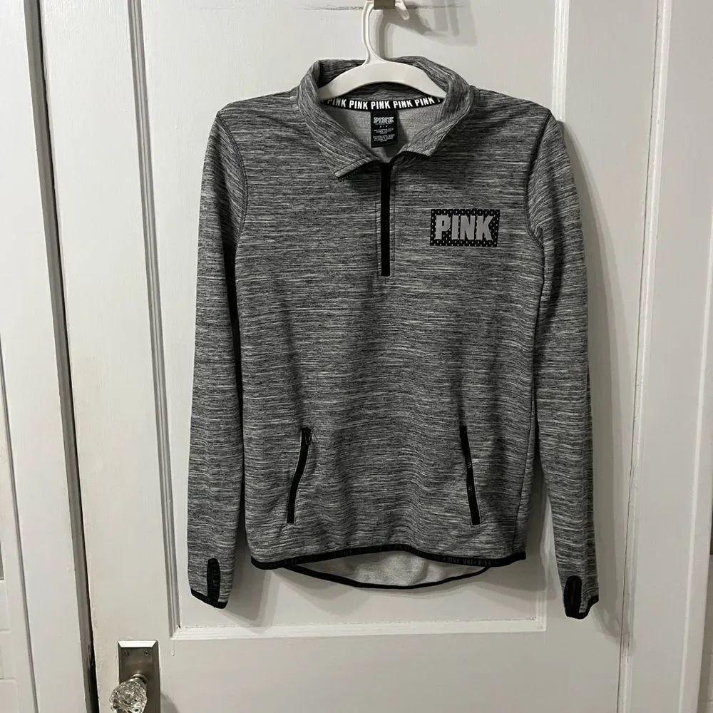 Victoria's Secret PINK Gray Quarter-Zip Pullover